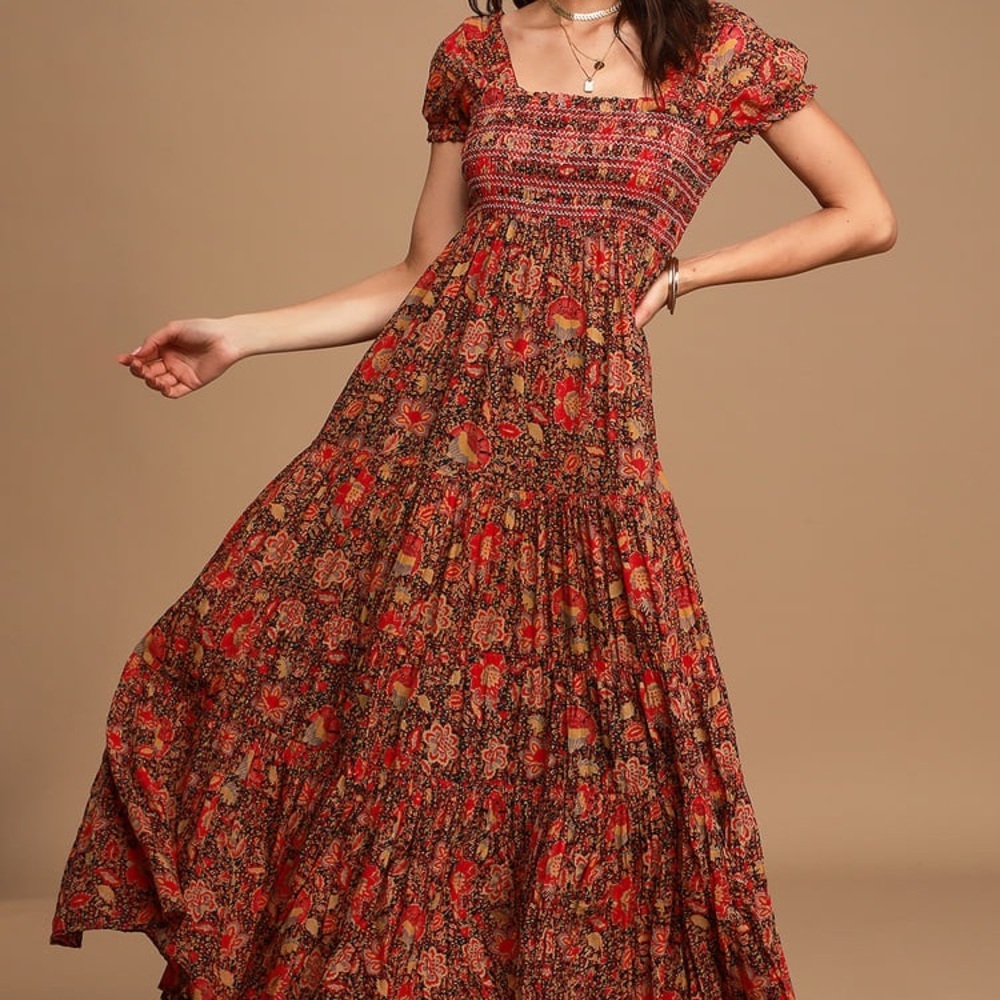 Free People Multicolor Floral Maxi Dress